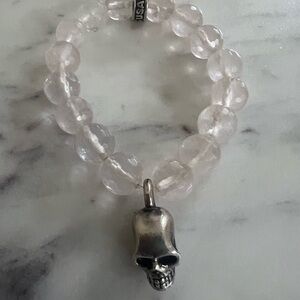 King Baby Studio rose quartz and silver bracelet